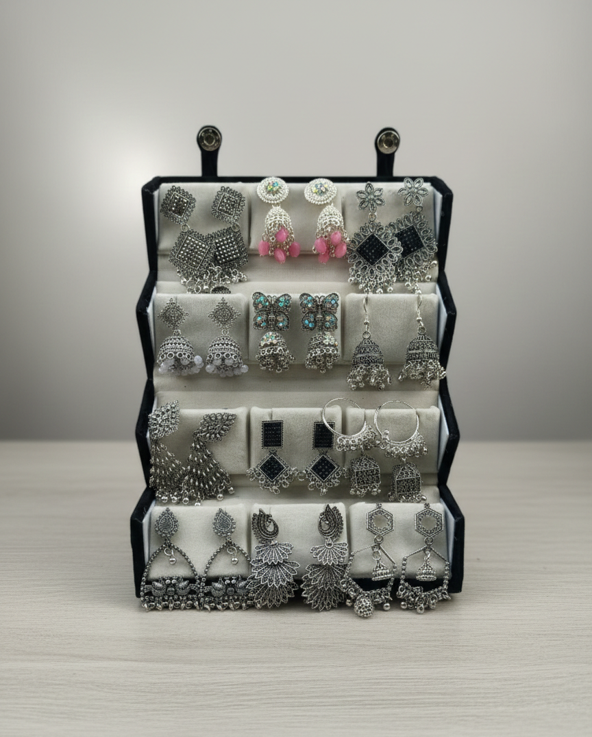 Royal Oxidised Stud Box – 12 Pairs