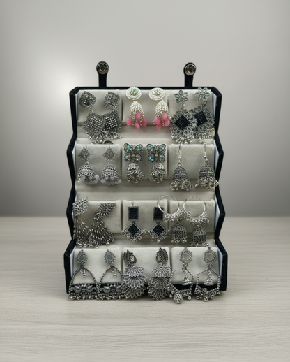 Royal Oxidised Stud Box – 12 Pairs